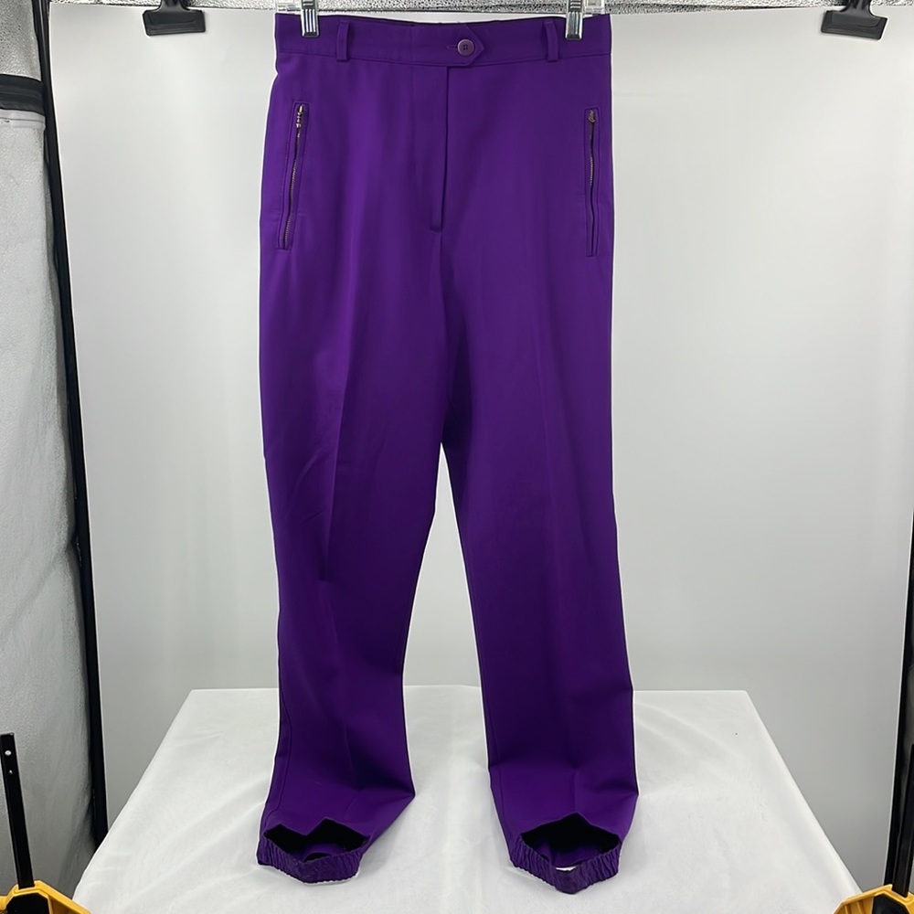Vintage 80’s Escada purple high waisted Stirrup Pants Size 38
